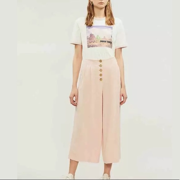 TopShop Cropped Wide Leg Trousers - Picture 4 of 8